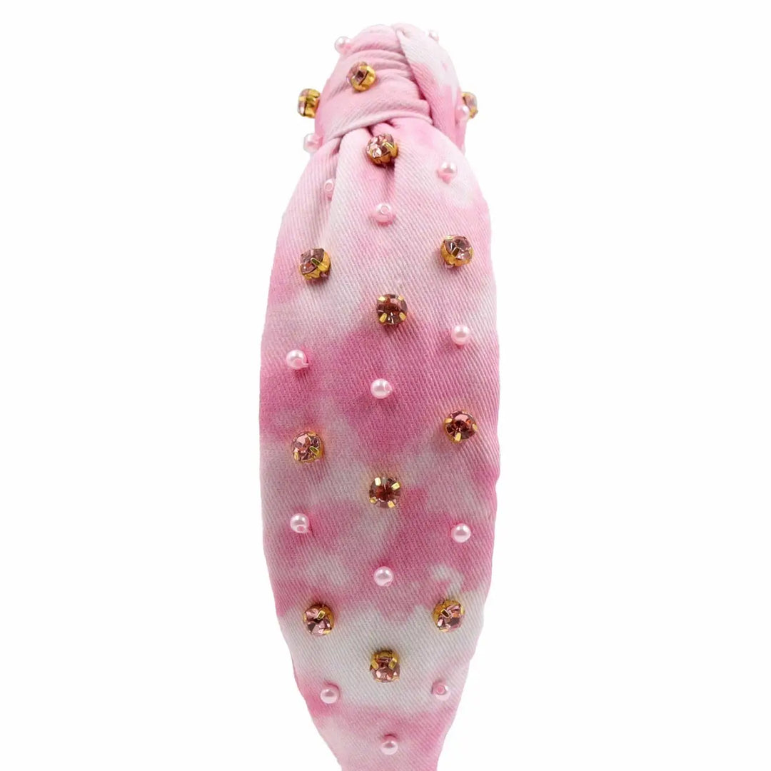 Knot Tie Dye Headband in Pink