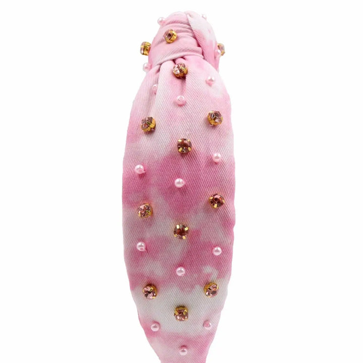 Knot Tie Dye Headband in Pink