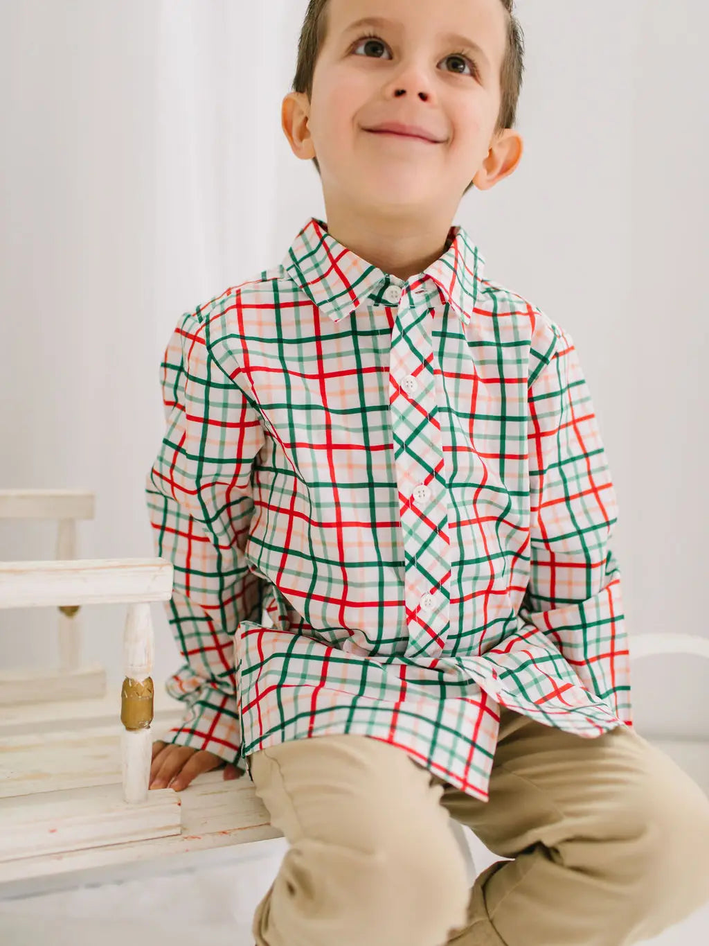 Ollie Jay Button Down in Holiday Plaid