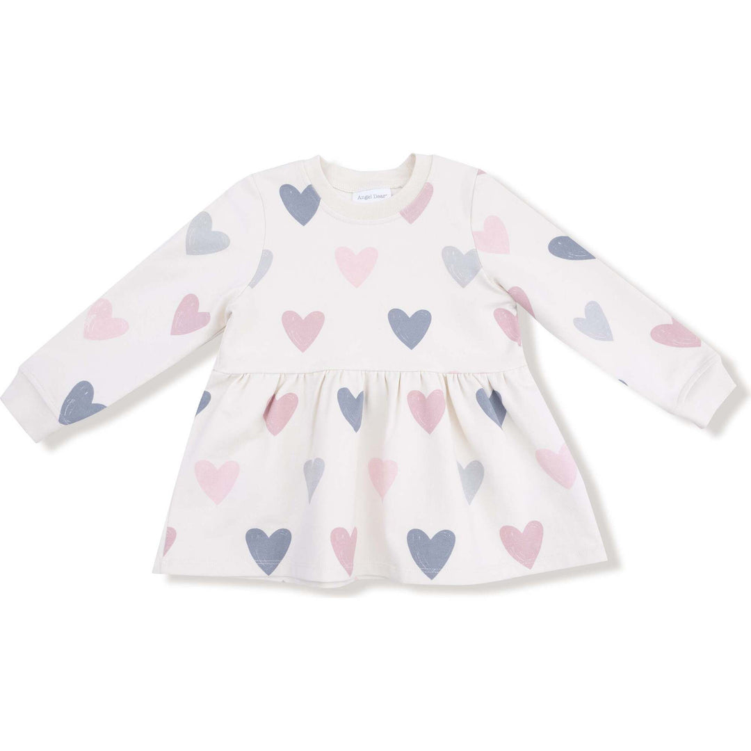 Angel Dear Hearts French Terry Drop Waist Dress