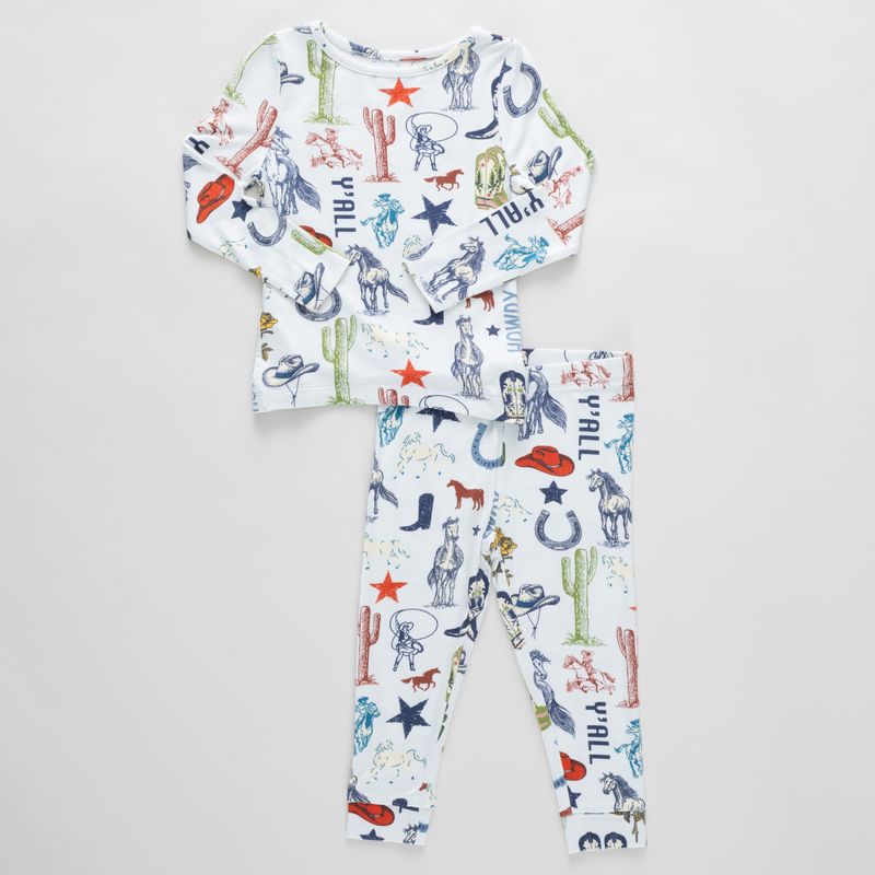 Pink Chicken Western Bamboo Pajama Set