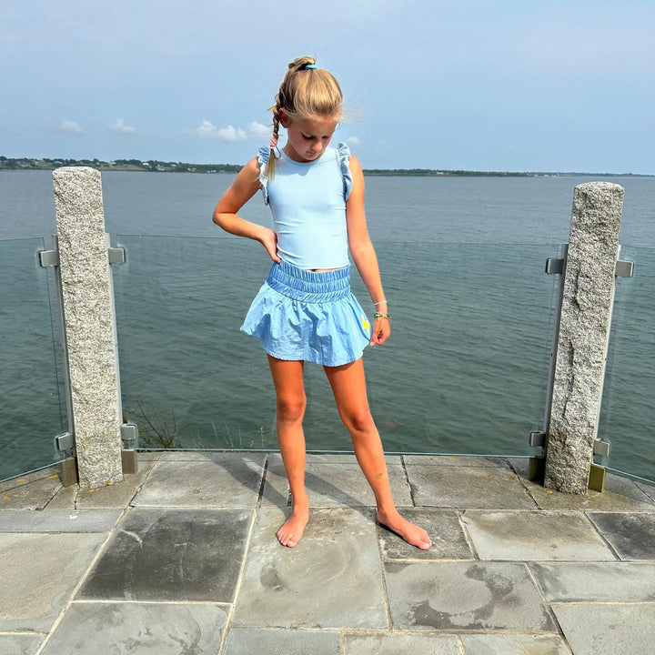 Little Olin Blue Skort with Lightning Bolt