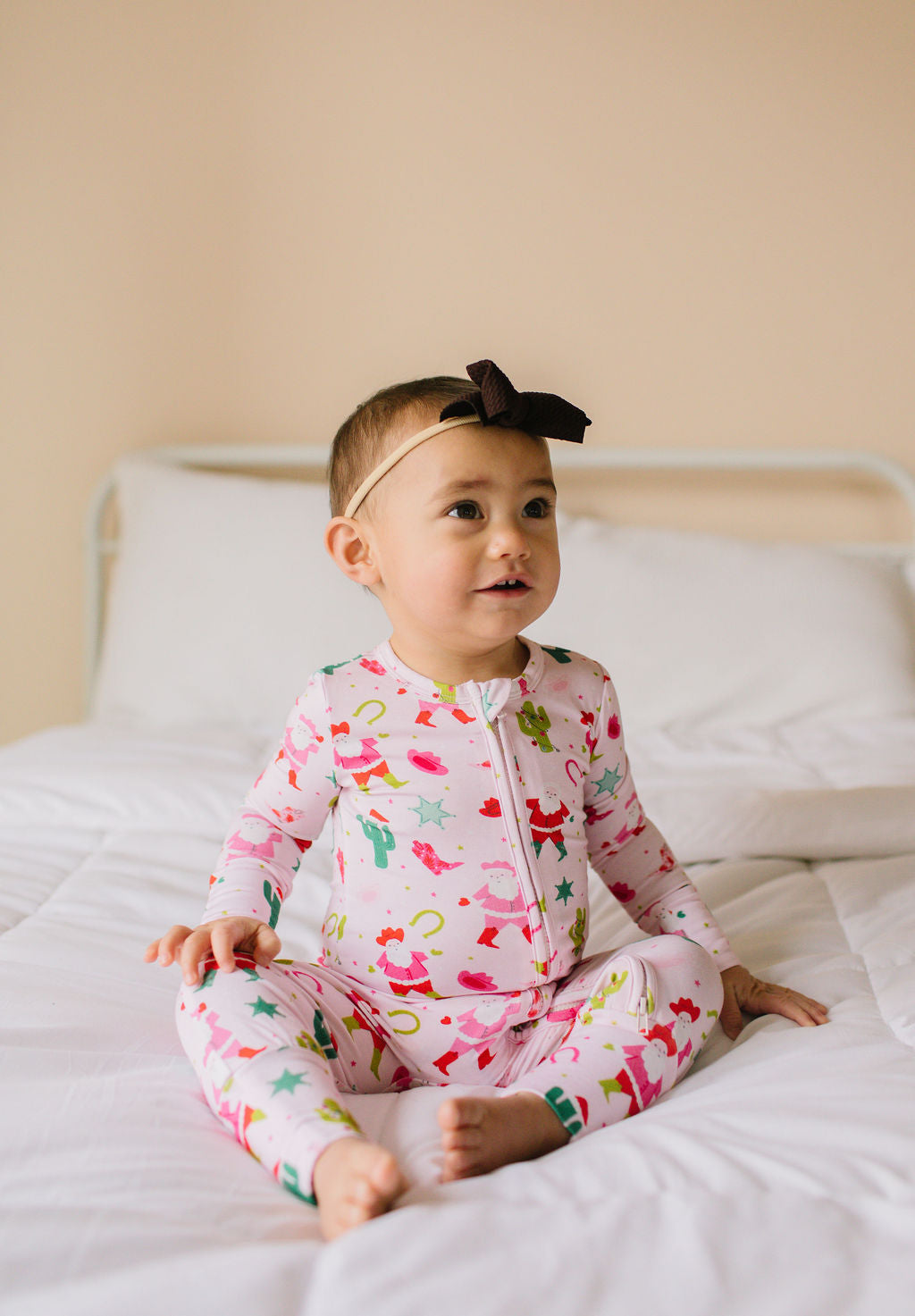 Ollie Jay Zippy Bamboo Baby PJ in Cowboy Santa