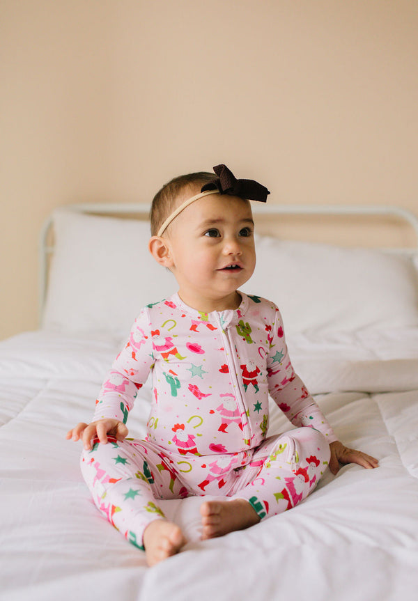 Ollie Jay Zippy Bamboo Baby PJ in Cowboy Santa
