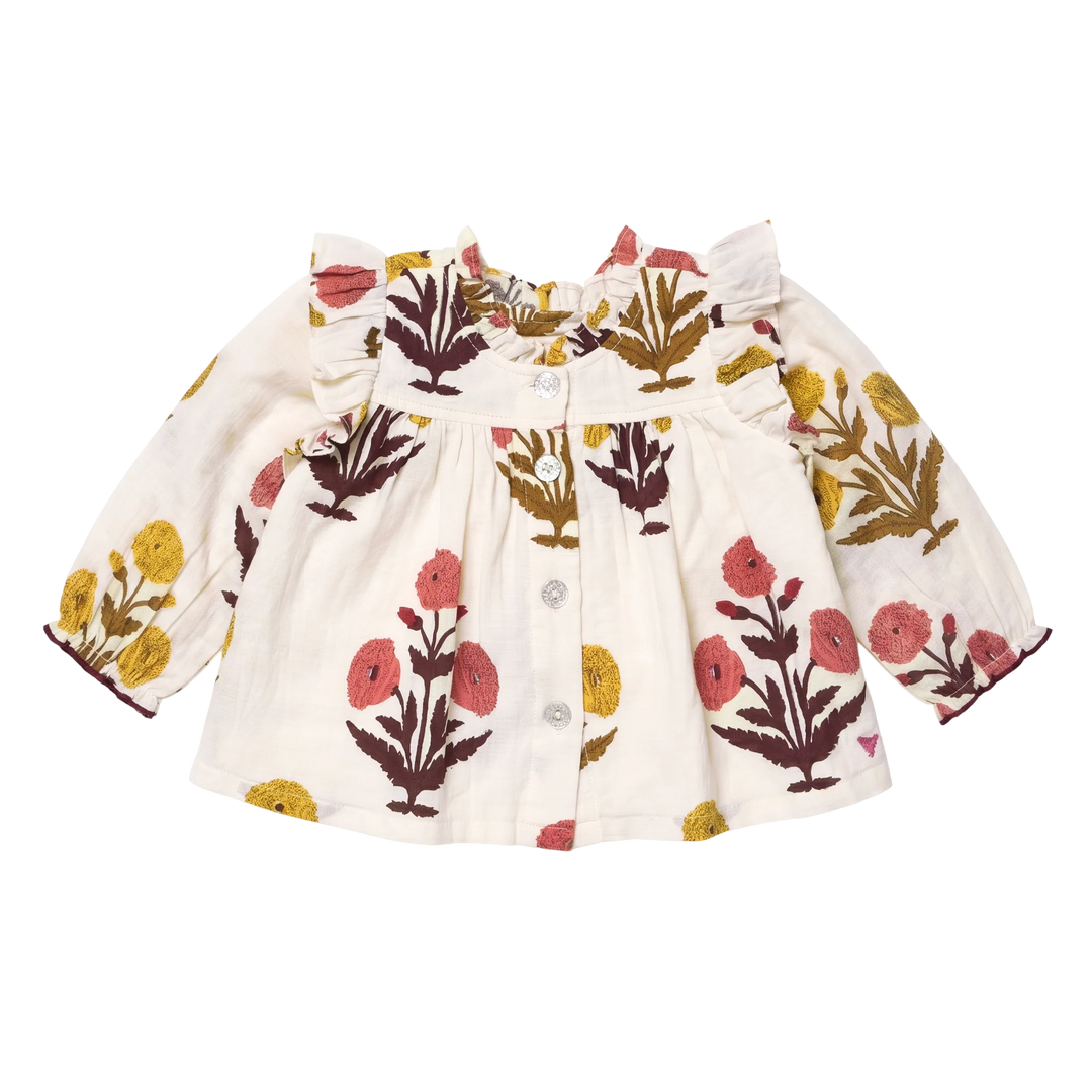Kalani Button Up Top in Harvest Dandelion
