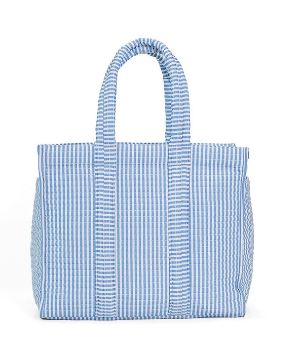 TRVL Quilted Go Go Tote in Pimlico Stripe Chambray