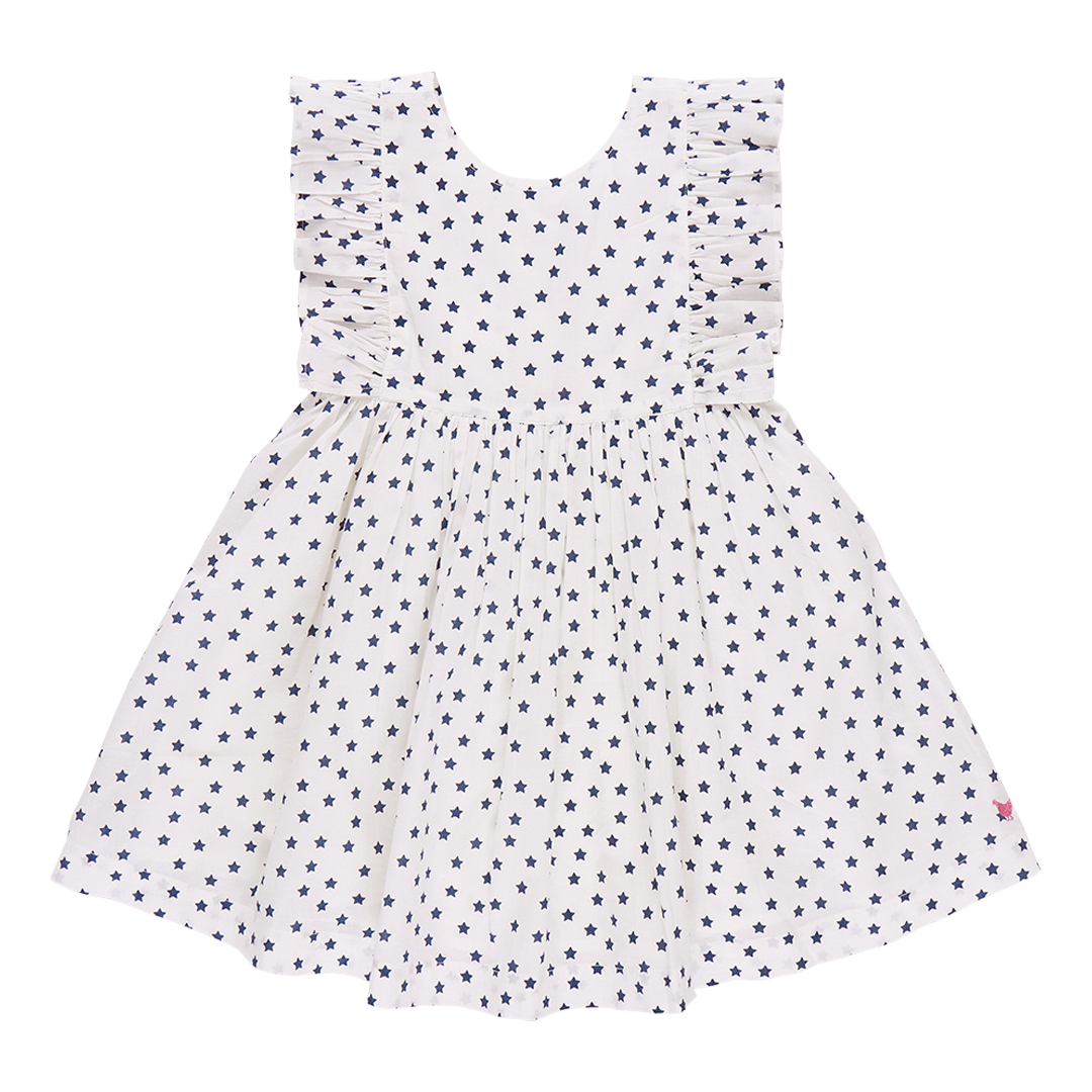 Pink Chicken Ditsy Star Marceline Dress (sizes 7-10)