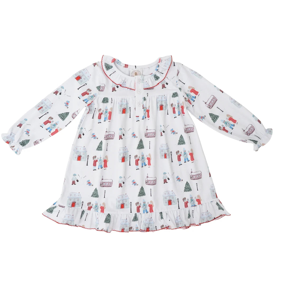 Cypress Row Louise Lounge Dress in Christmas Village