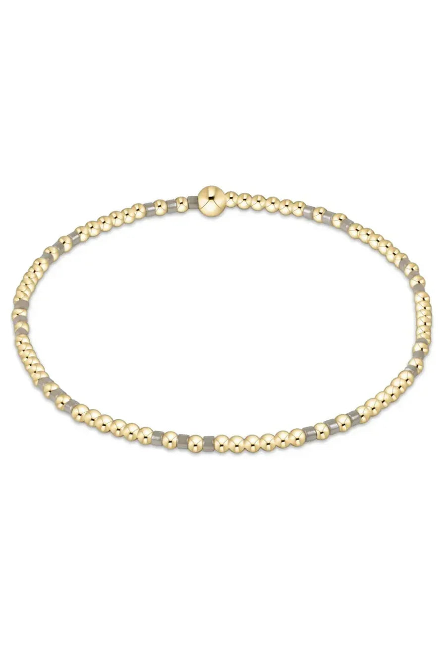 Hope Joy Pattern 2mm Bead Bracelet- Taupe With A Twist