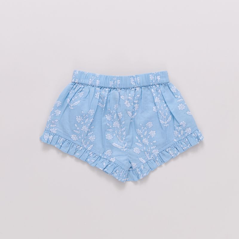Pink Chicken Millie Ruffle Short- Blue Dewd (size 7-12)