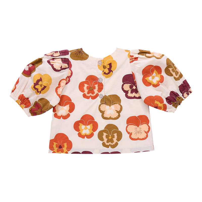 Pink Chicken Dana Top in Autumn Pansies (size 7)