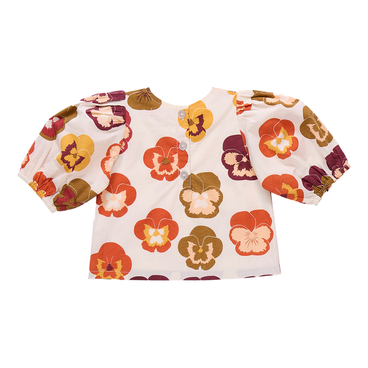 Pink Chicken Dana Top in Autumn Pansies (size 7)