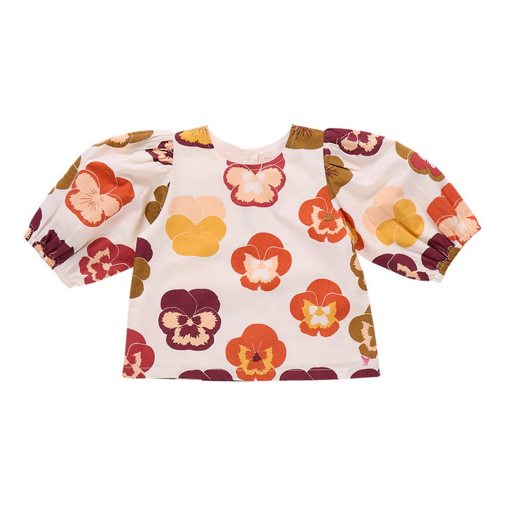 Pink Chicken Dana Top in Autumn Pansies (size 7)
