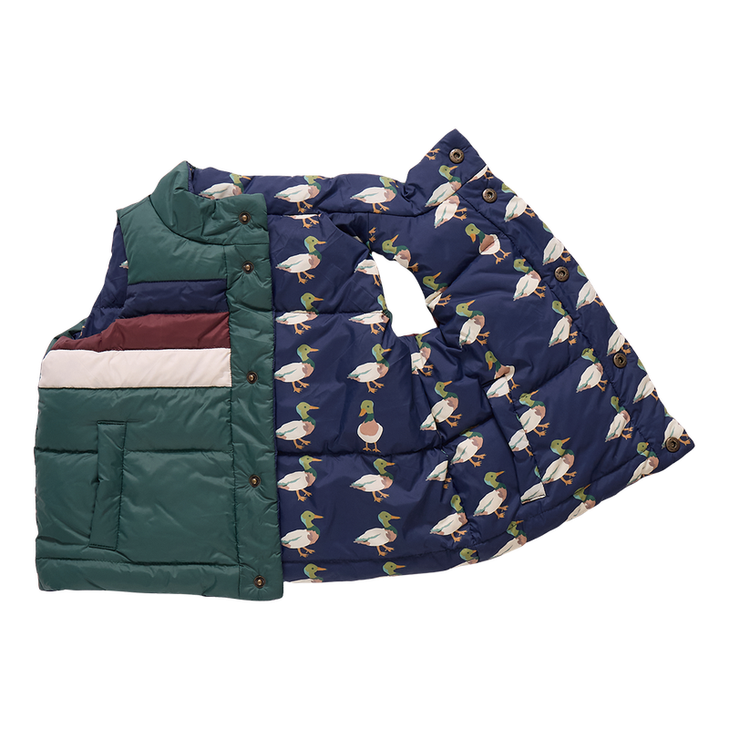 Pink Chicken Reversible Ellis Vest in Evergreen Stripe (sizes 7-8)