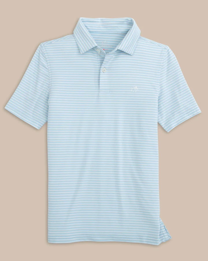Southern Tide Ryder Halls Stripe Polo in Clearwater Blue