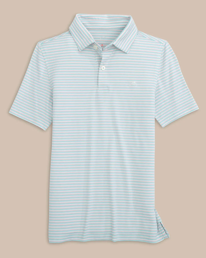 Southern Tide Ryder Halls Stripe Polo in Heather Wake Blue