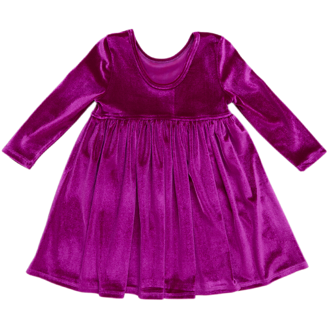 Pink Chicken Velour Steph Dress in Berry (sizes 2-6)