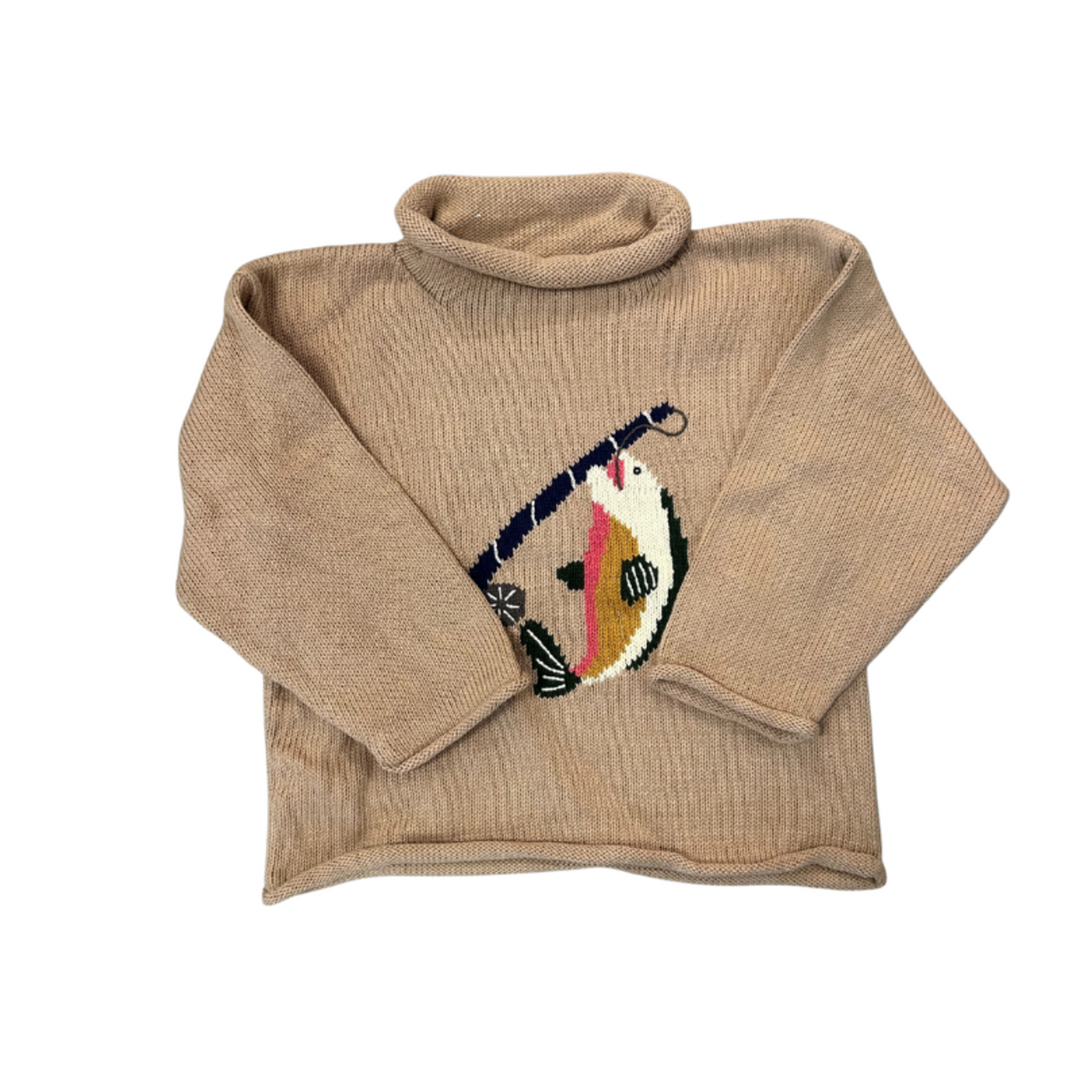 D13464r-23x | Fishing Pole & Trout Rollneck Sweater (5-6)