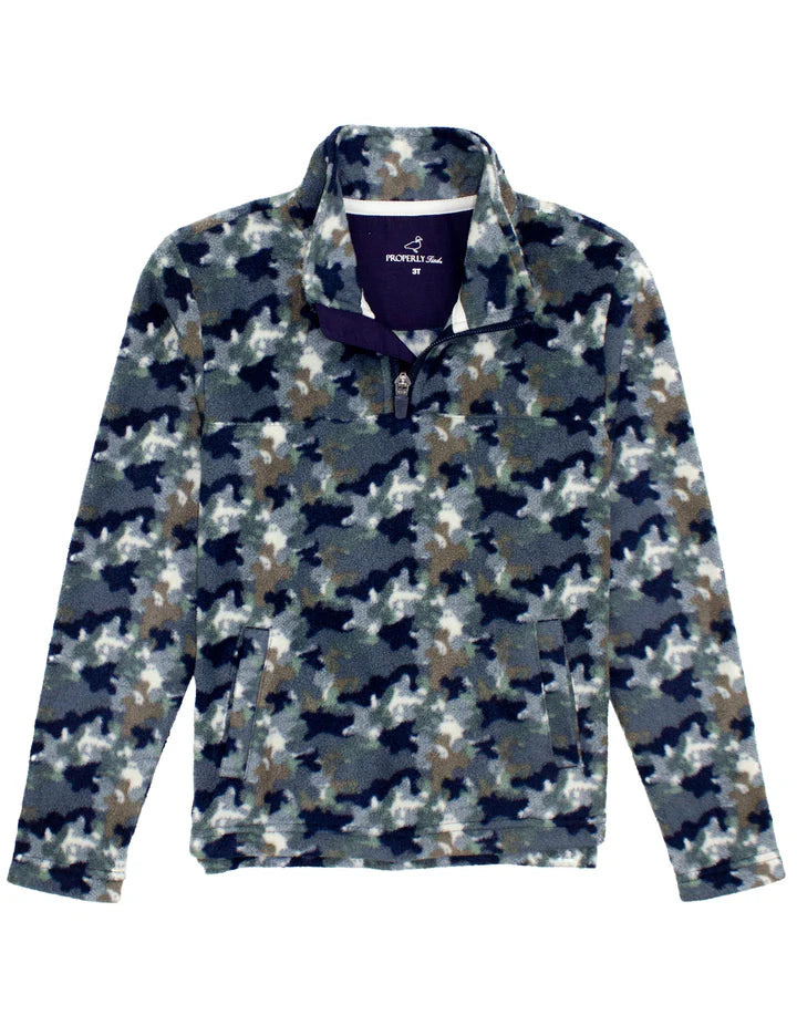 Properly Tied Sportsman Microfleece Pullover in Delta Camo