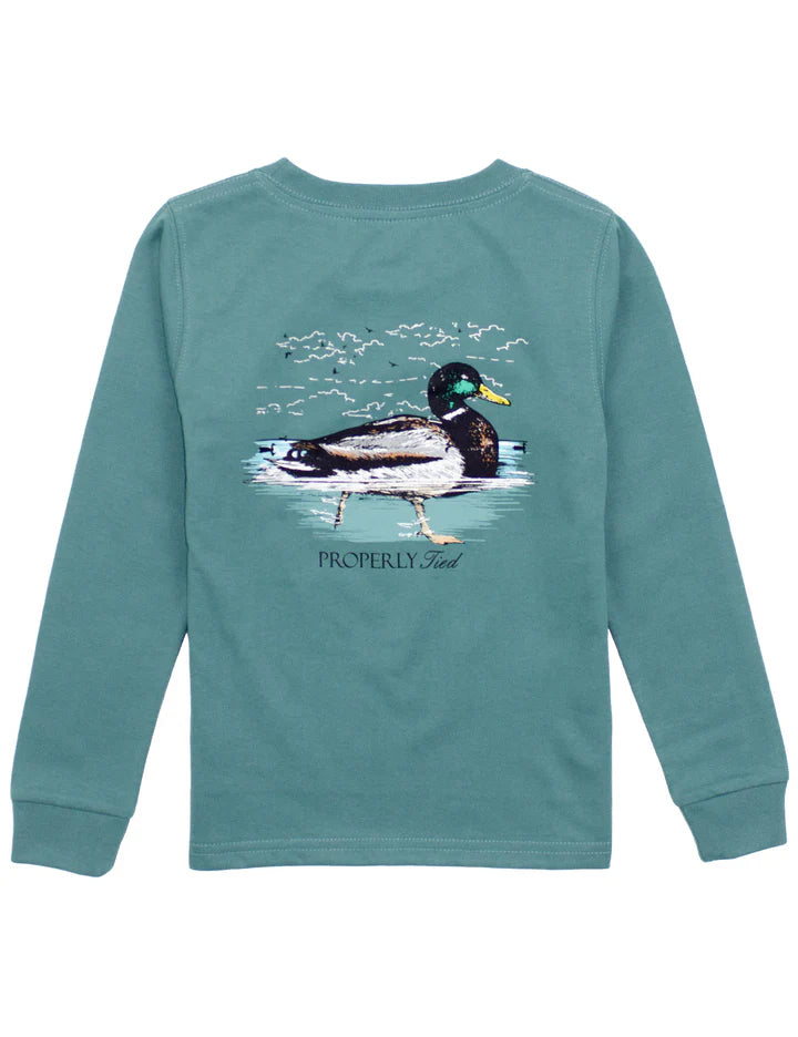Properly Tied Swimming Mallard Long Sleeve Tee