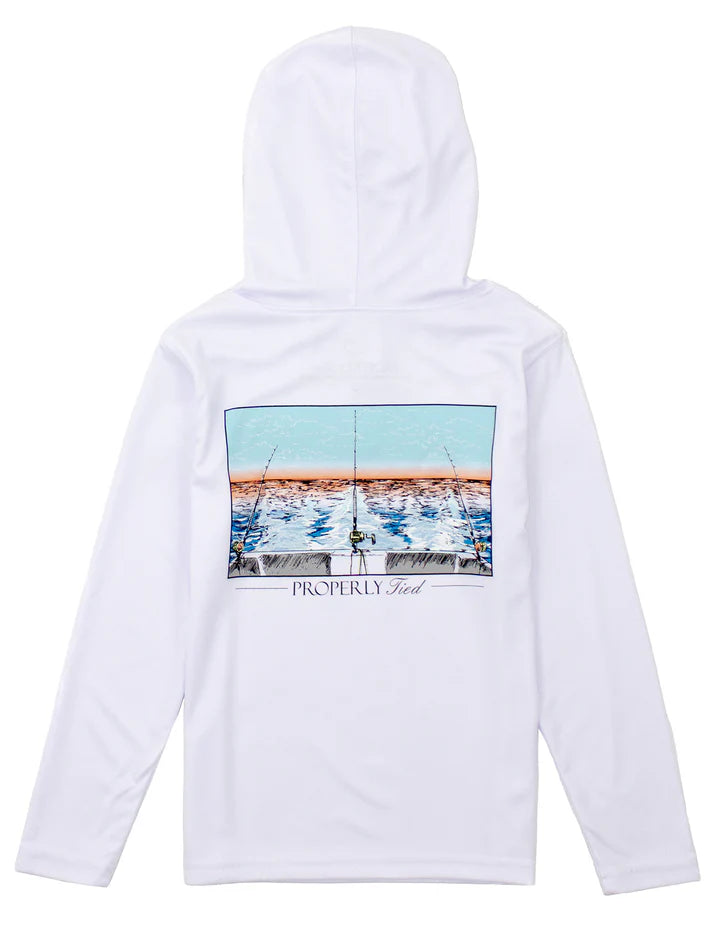 Properly Tied Shade Performance Hoodie in Castaway White