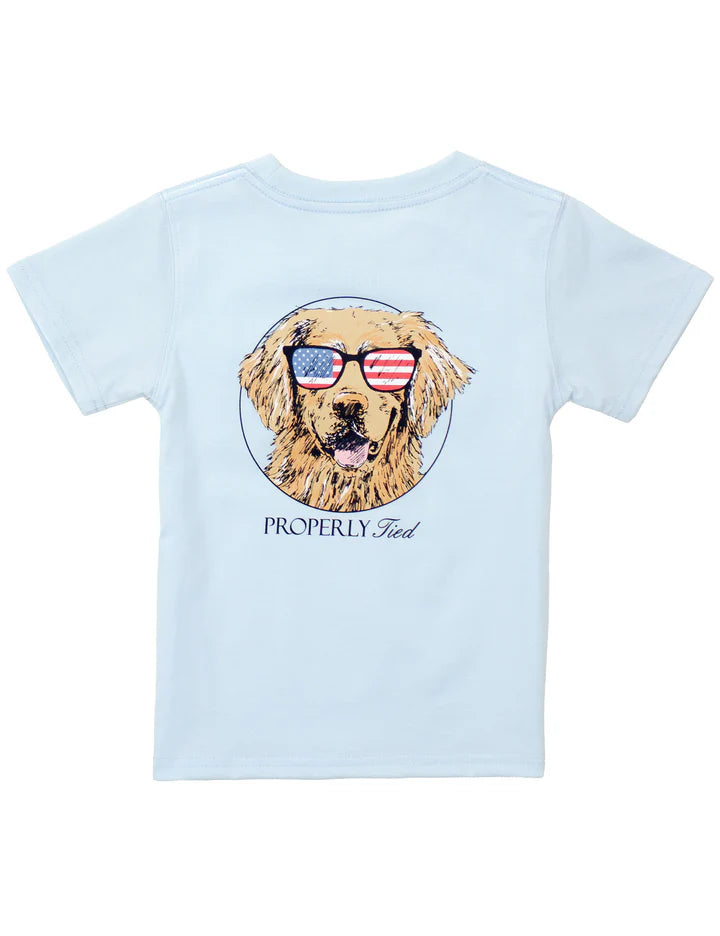 Properly Tied Patriot Dog Tee in Periwinkle