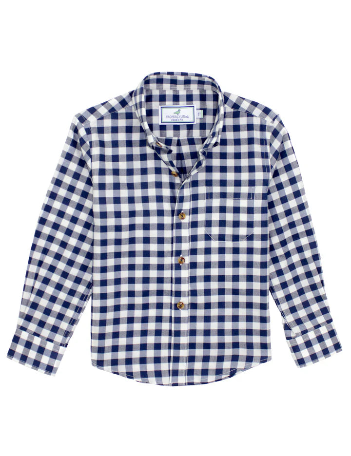 Properly Tied Woodland Sportshirt in Navy Pier