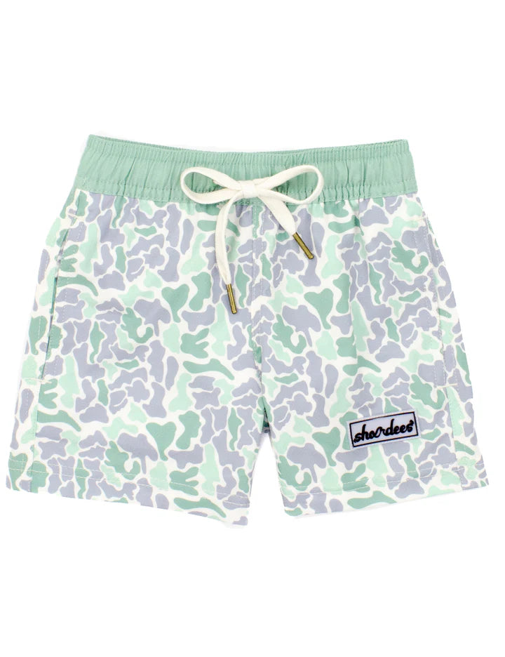 Properly Tied Shordees Swim Trunks in Sage Camo