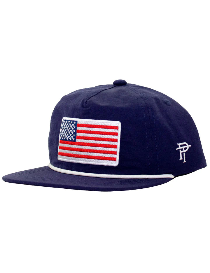 Properly Tied Classic Rope Hat with American Flag