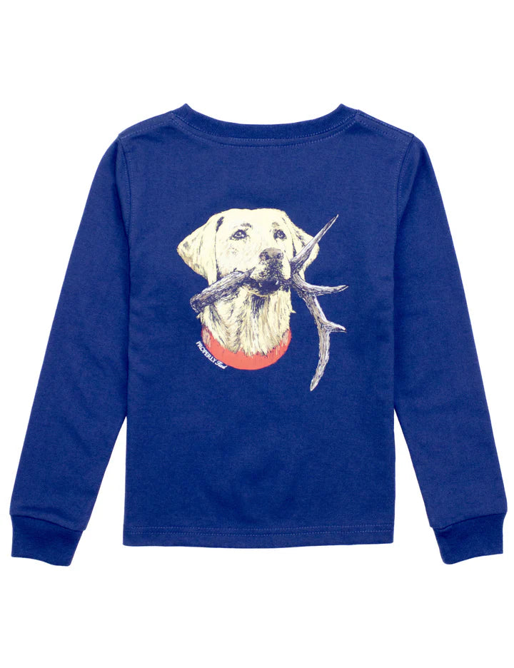 Properly Tied Antler Lab Long Sleeve Tee in River Blue