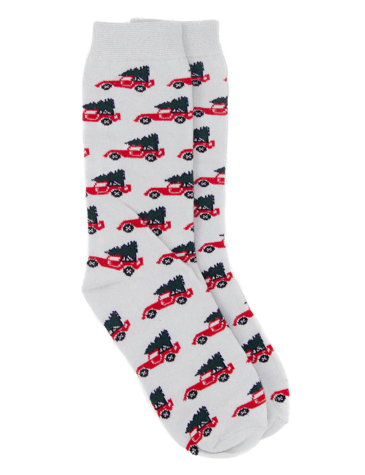 Properly Tied Lucky Duck Sock with Christmas Truck