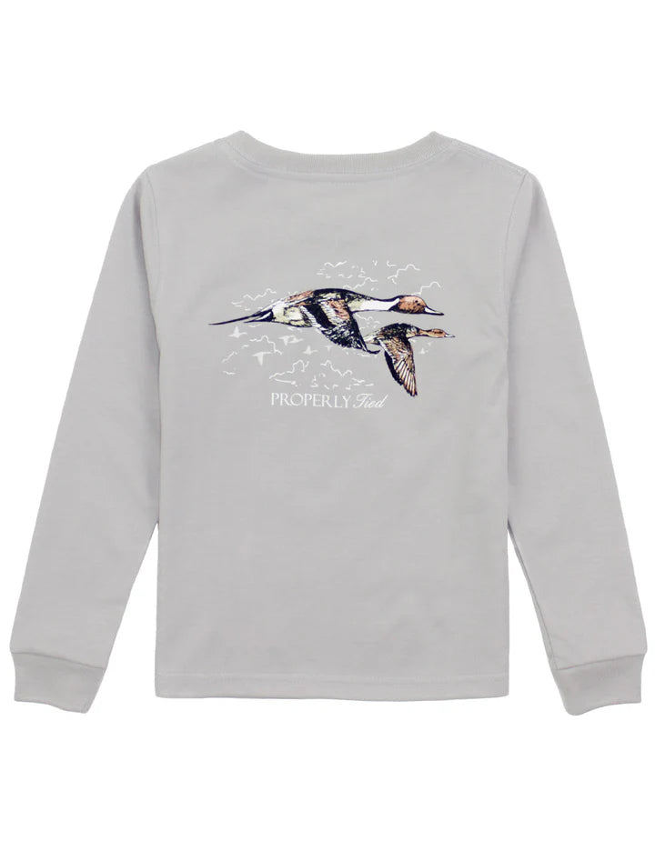 Properly Tied Pintail Long Sleeve Tee in Ice Grey