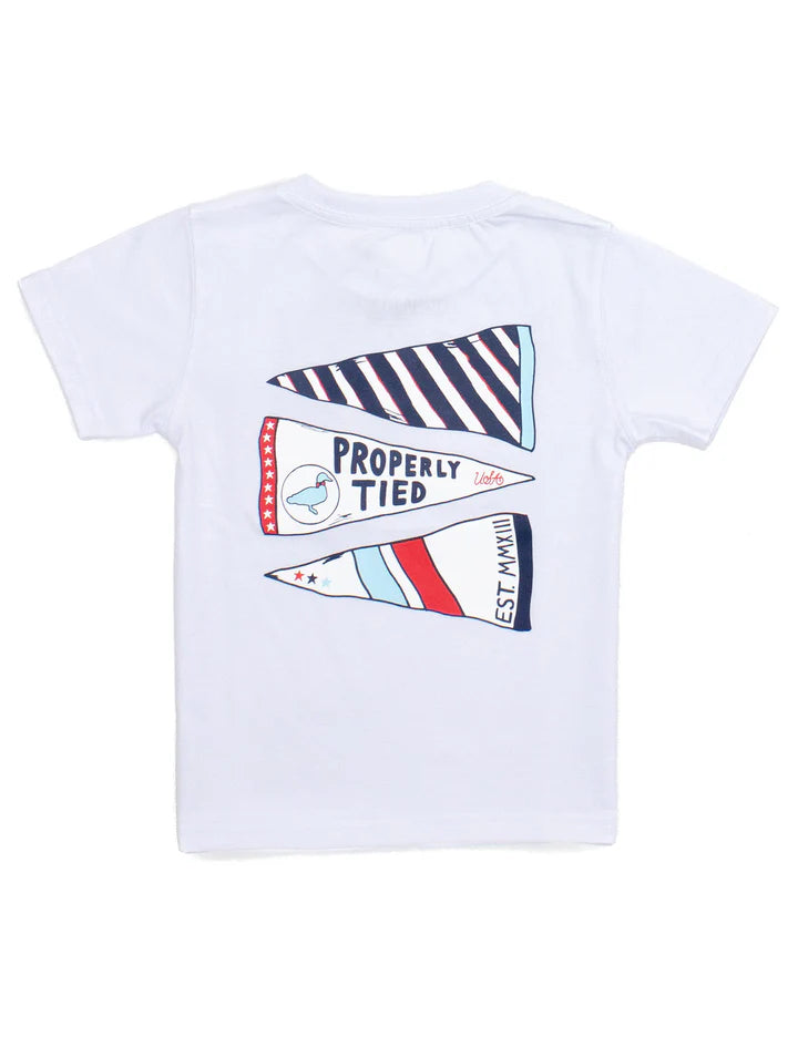 Properly Tied Americana Pennant Tee in White