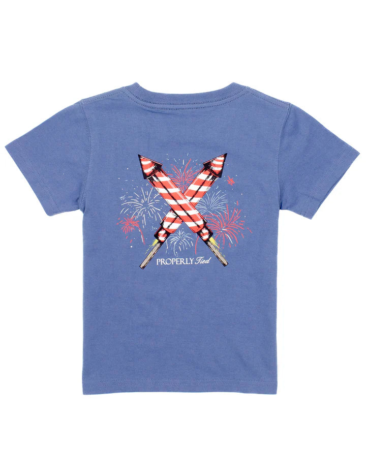 Properly Tied Firecracker Tee in Space Blue