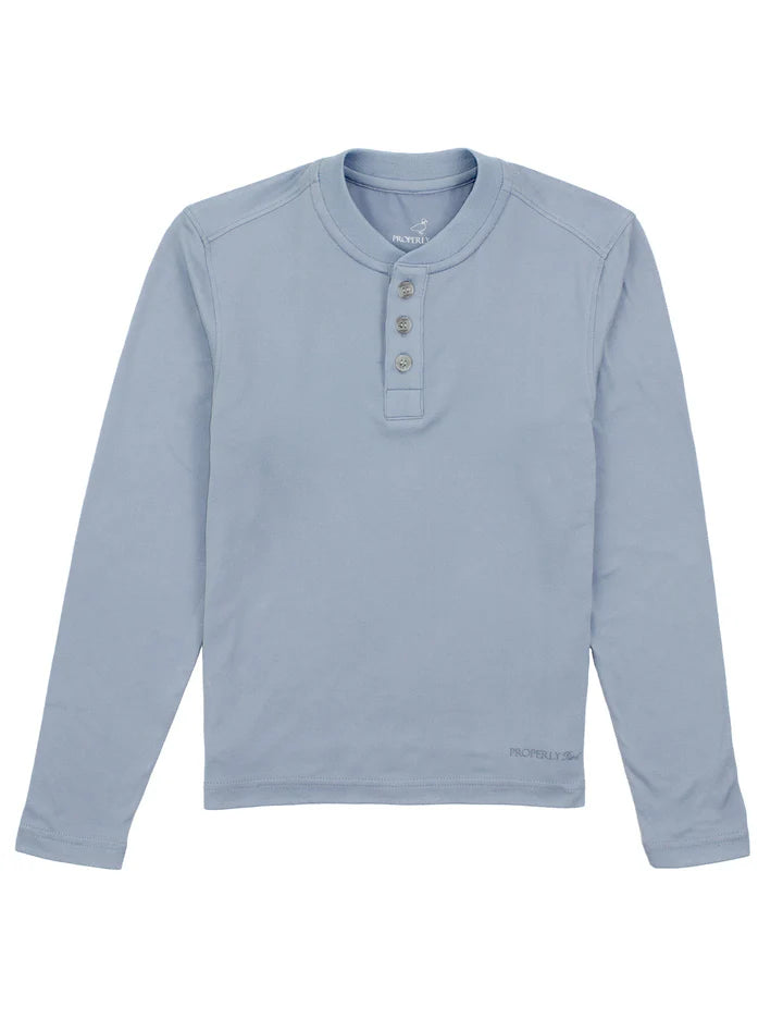 Properly Tied Ravine Henley in Dusk Blue