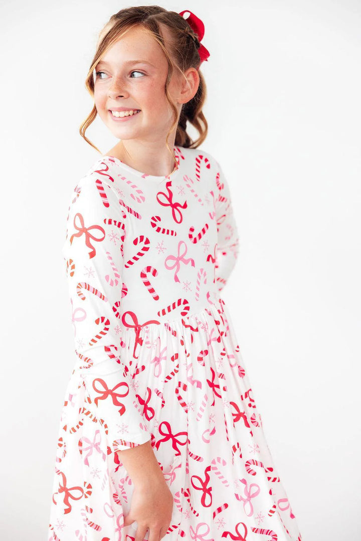 Mila & Rose Twirl Dress in Candy Cane Lane