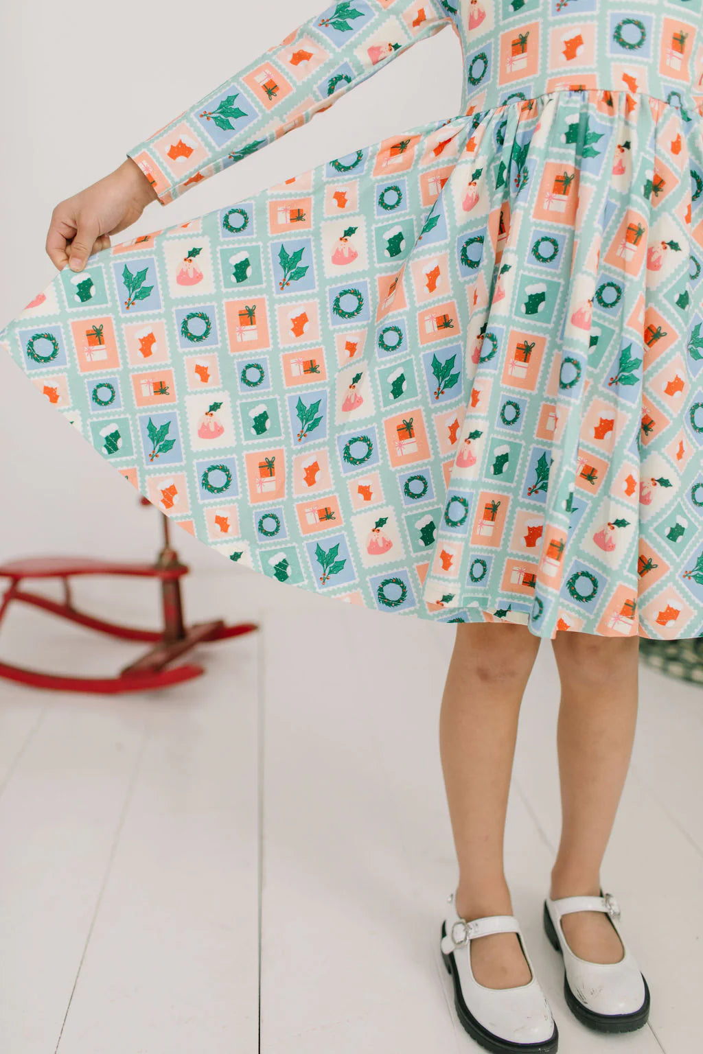 Ollie Jay Gwendolyn Dress in Holiday Stamps