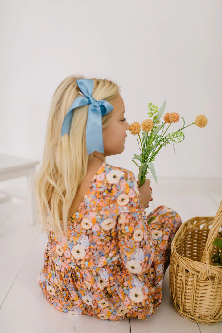 Ollie Jay Leggy Romper in Pumpkin Bouquet