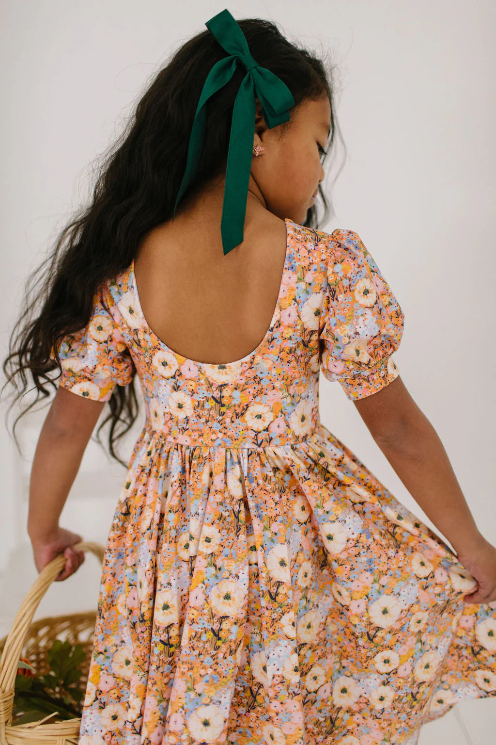 Ollie Jay Puff Twirl Dress in Pumpkin Bouquet