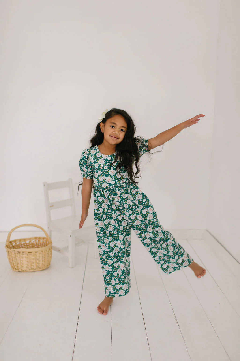 Ollie Jay Puff Leggy Romper in Canyon Flower