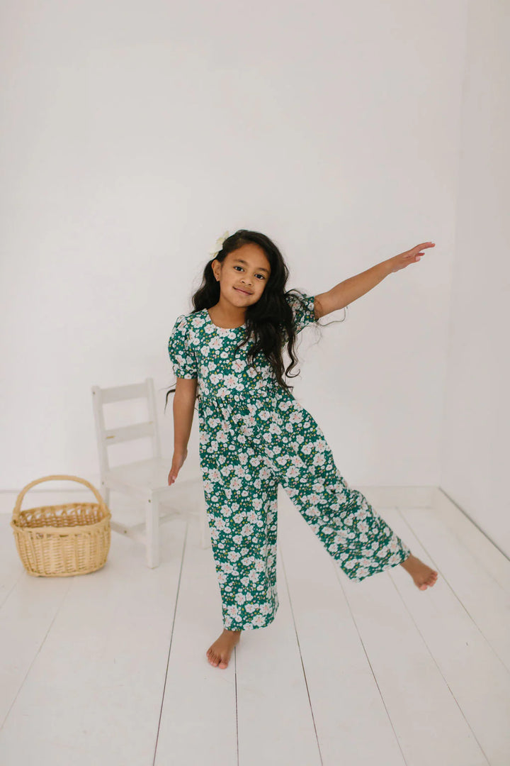 Ollie Jay Puff Leggy Romper in Canyon Flower