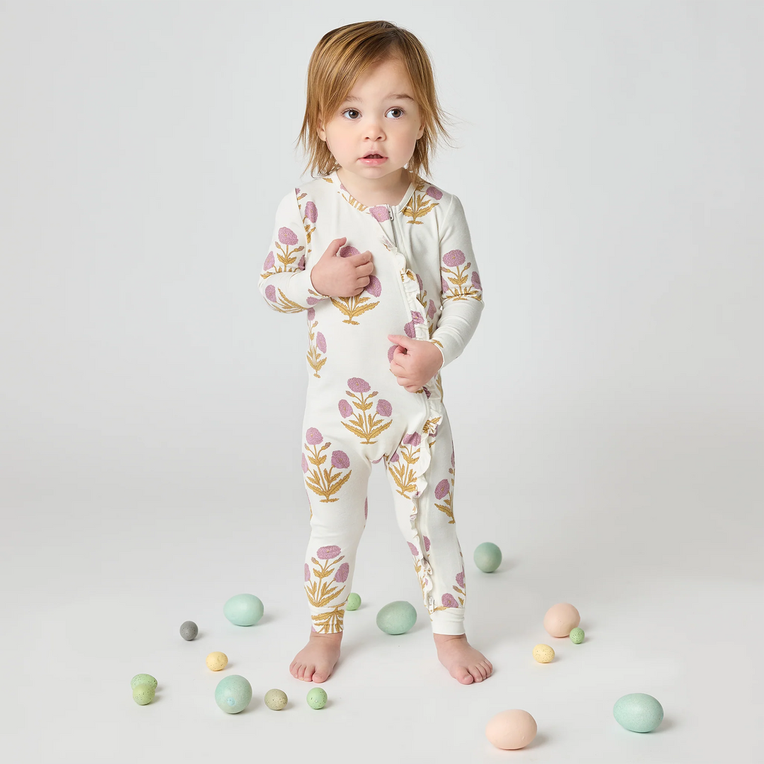 Pink Chicken Dandelion Bamboo Romper