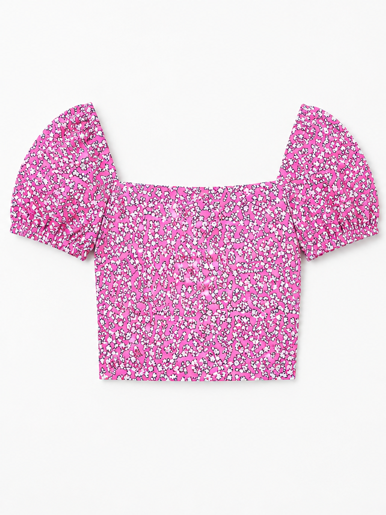 Noa Satin Bright Pink Tie Back Top