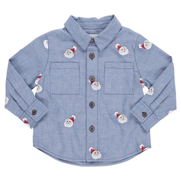 Pink Chicken Jack Shirt in Santa Embroidery