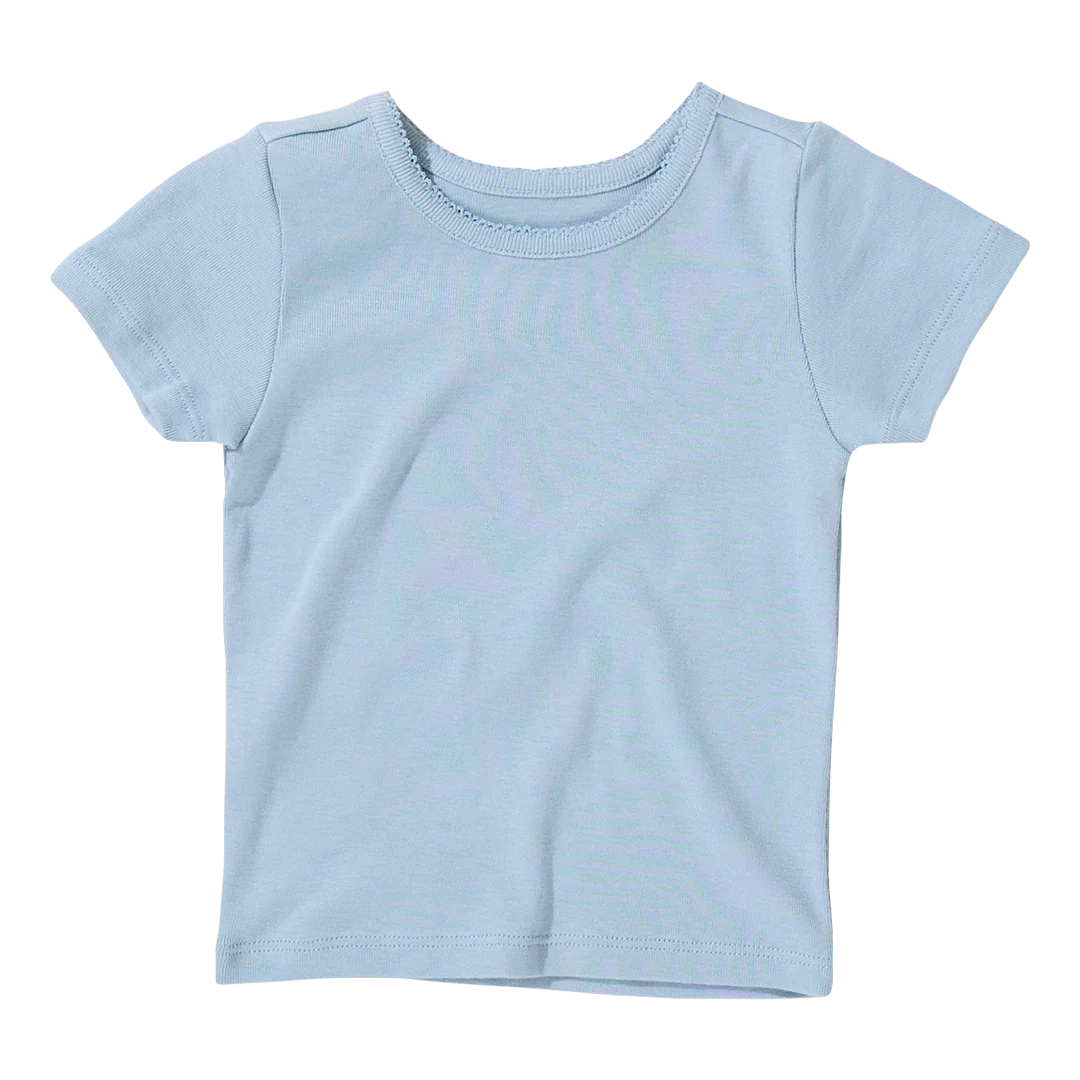 Pink Chicken Short Sleeve Seesaw Rib Tee in Light Blue