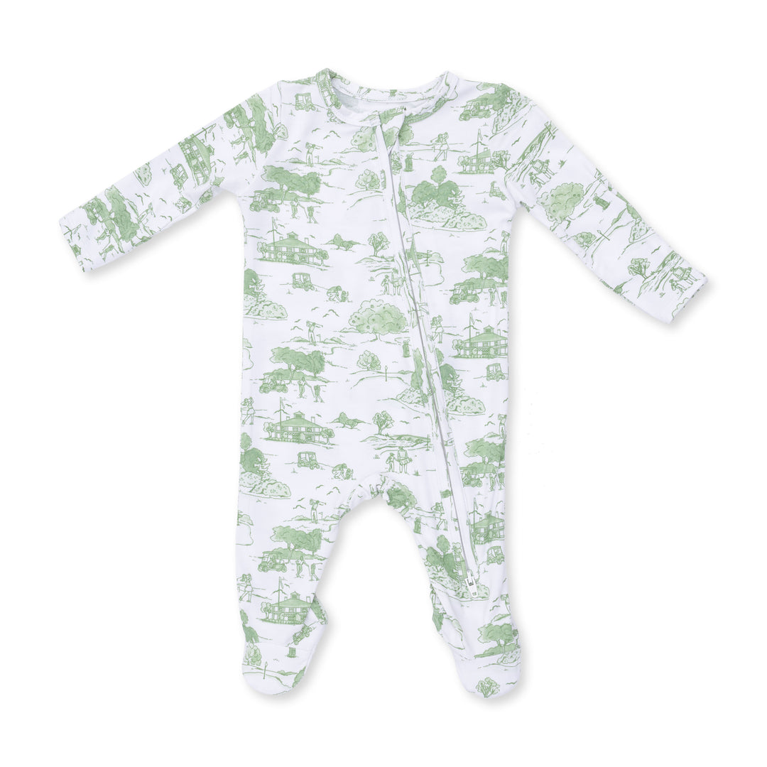 Angel Dear Golf Toile Green 2 Way Zipper Footie