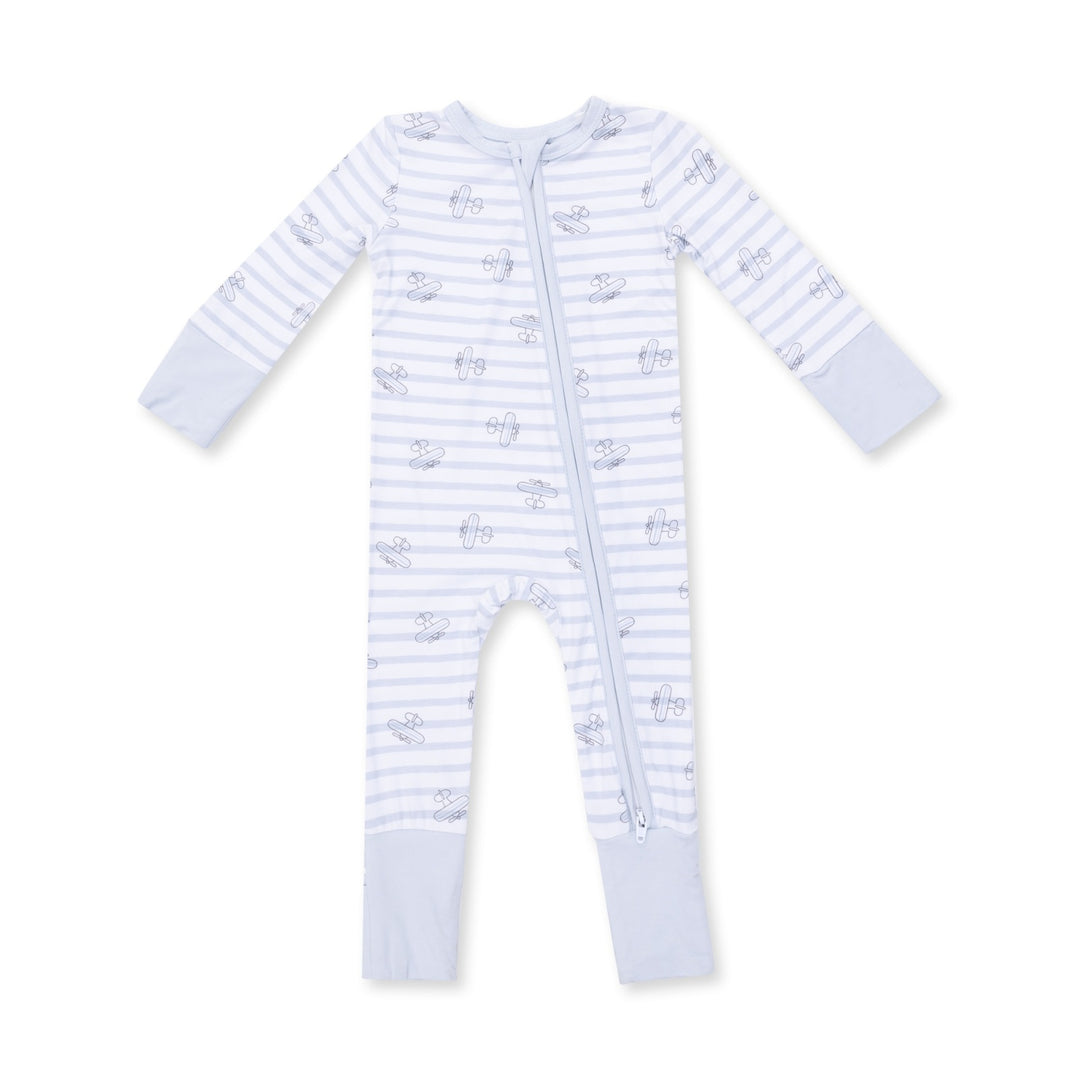 Angel Dear Airplane Stripe Convertible Romper