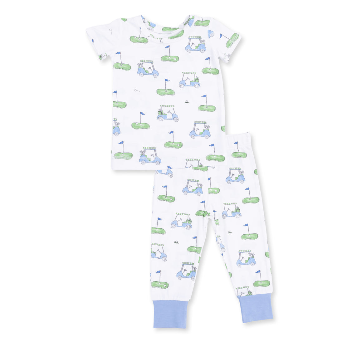Angel Dear Golf Carts Blue Short Sleeve Loungewear Set
