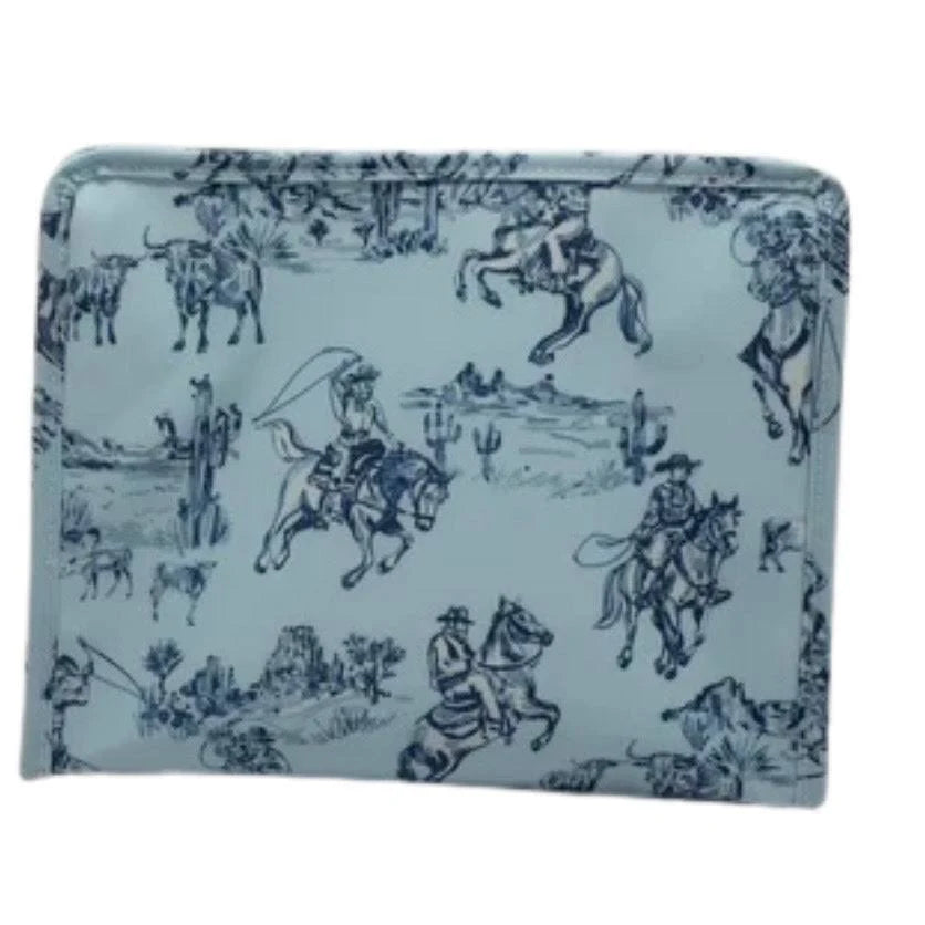 Roadie Medium Zipper Pouch in Cowboy Toile