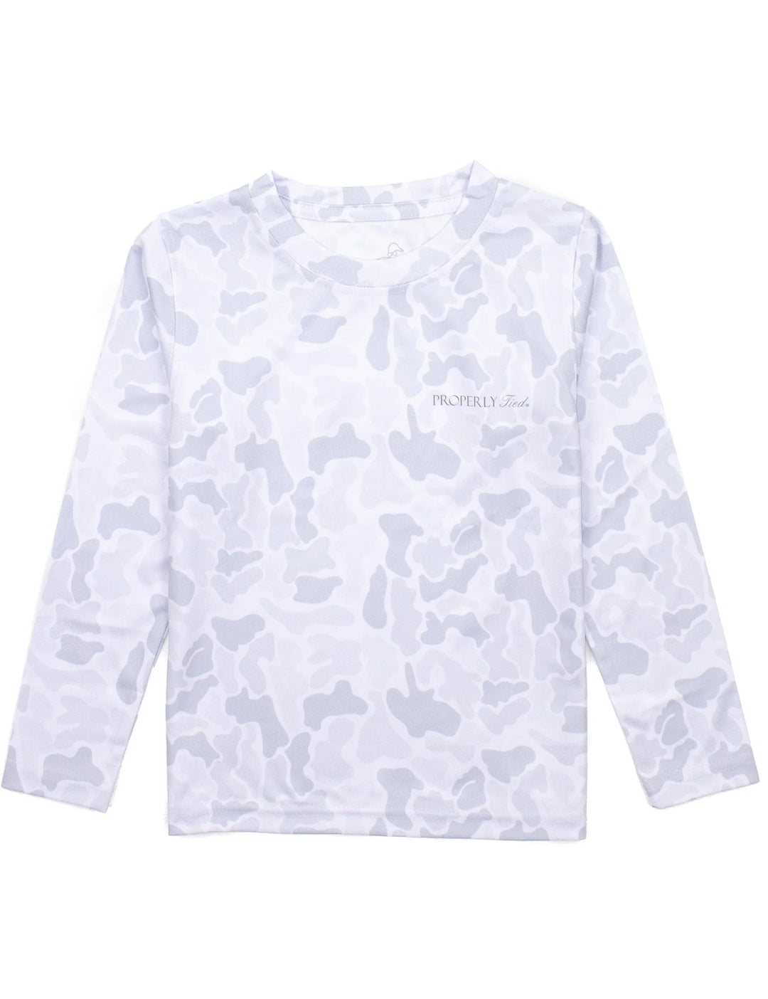 Properly Tied Long Sleeve Sportsman Performance Tee in Snow Camo